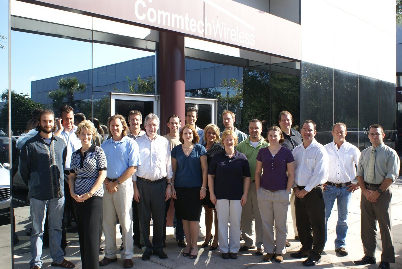 The CommtechWireless Jacksonville team outside the company&rsquo;s US office.