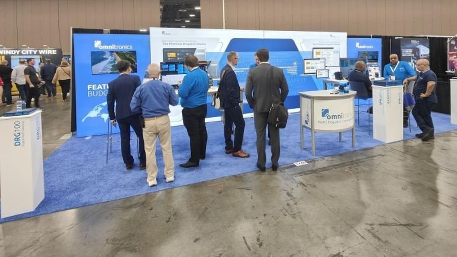 The Omnitronics trade-show stand for its radio dispatch platform.